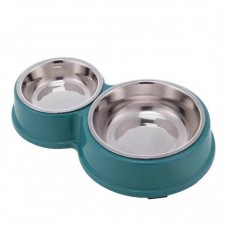 pewbe Dog Water and Food Bowls Stainless Steel Bowls with Non-Slip Resin Station